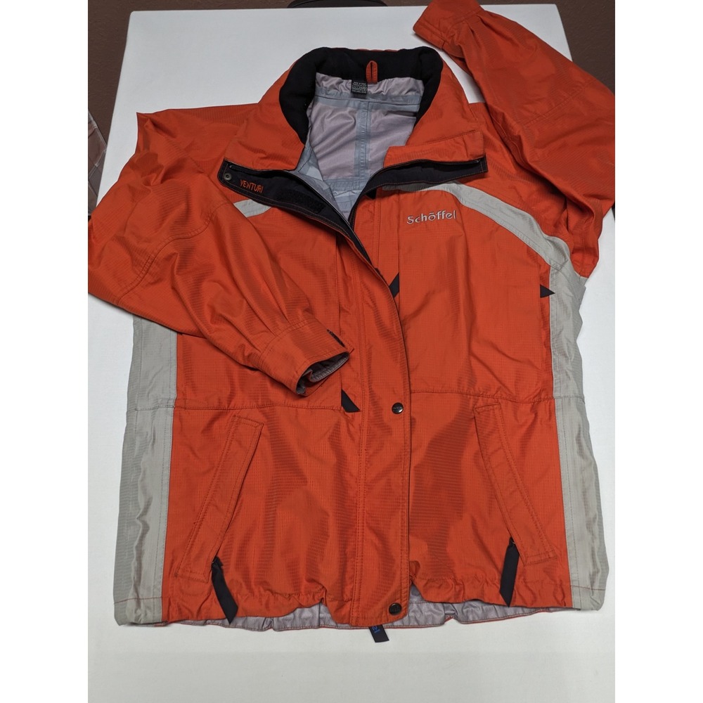 Schöffel Venturi Women Orange Grey Technical Ski Jacket Waterproof Shell Size 14